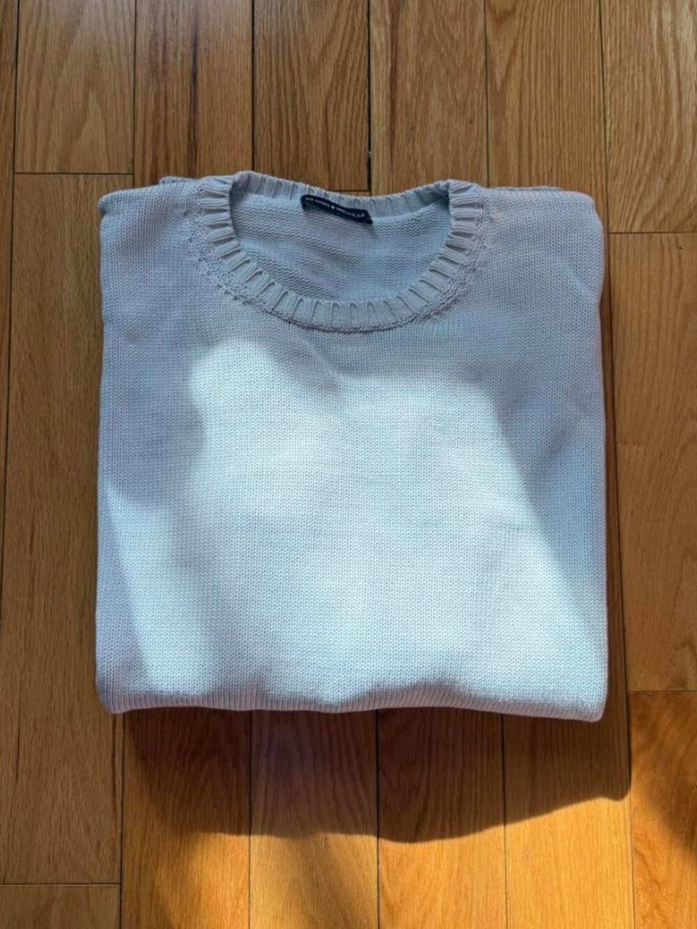 Brandy Melville Women's Brianna Sweater Knit Cotton Crewneck Pullover Light Blue